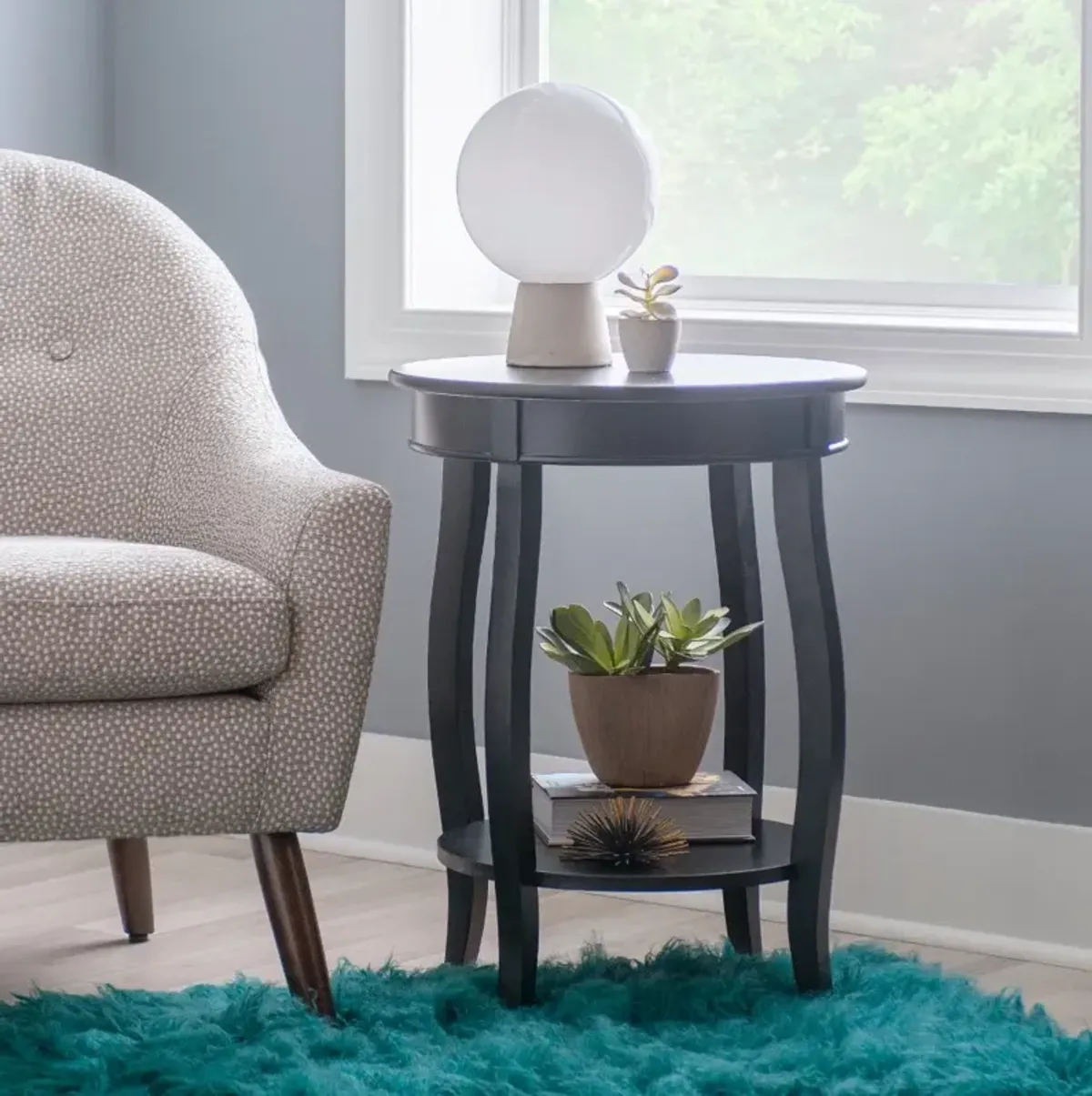 Rainbow Black End Table