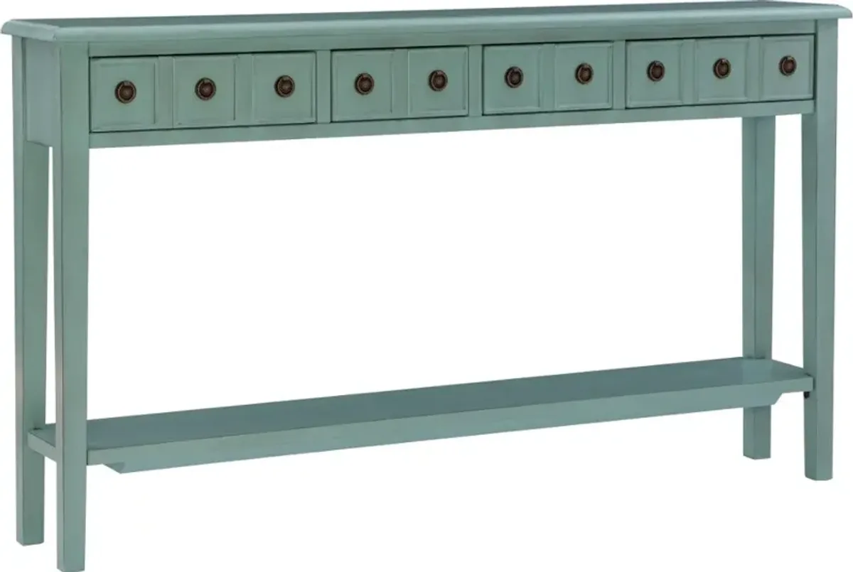 Sadie Teal Long Console Table