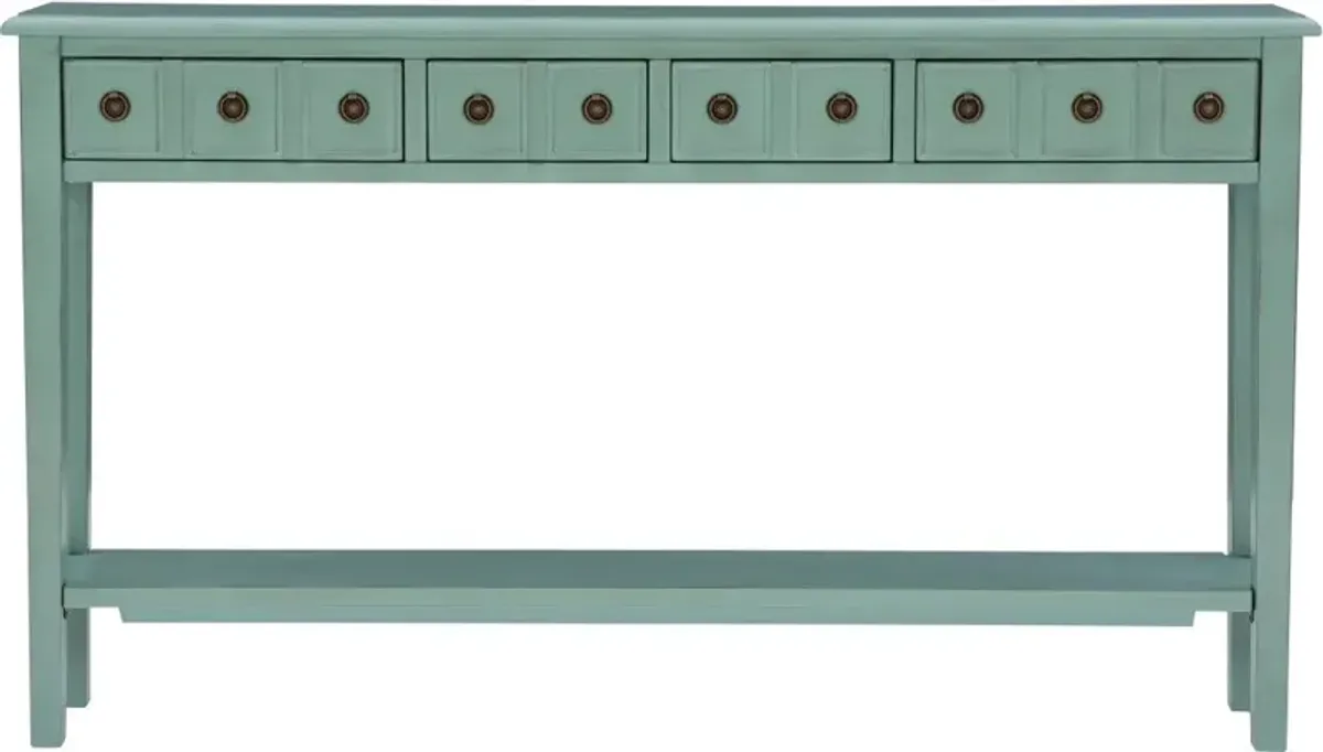 Sadie Teal Long Console Table