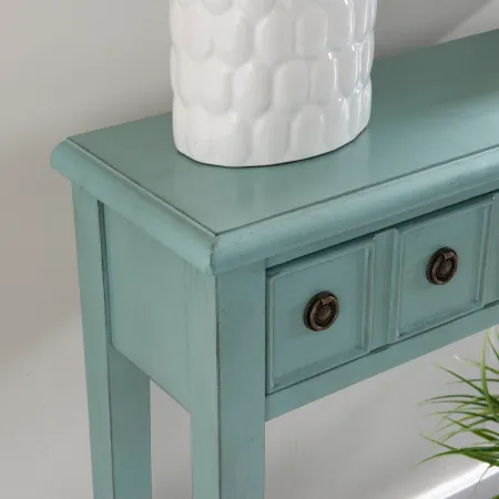 Sadie Teal Long Console Table