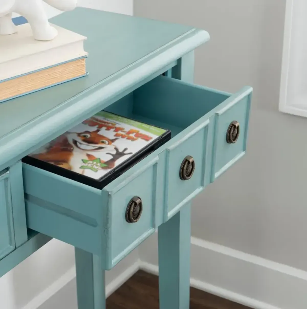 Sadie Teal Long Console Table