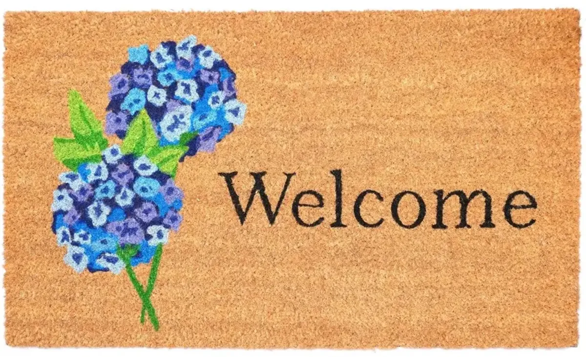 Hydrangea Welcome Doormat