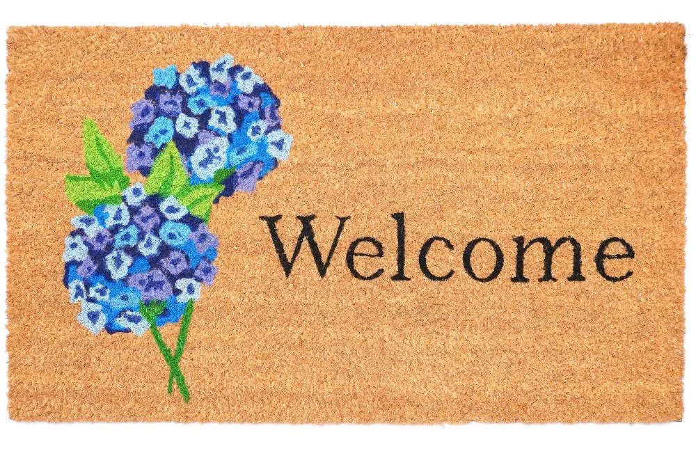 Hydrangea Welcome Doormat