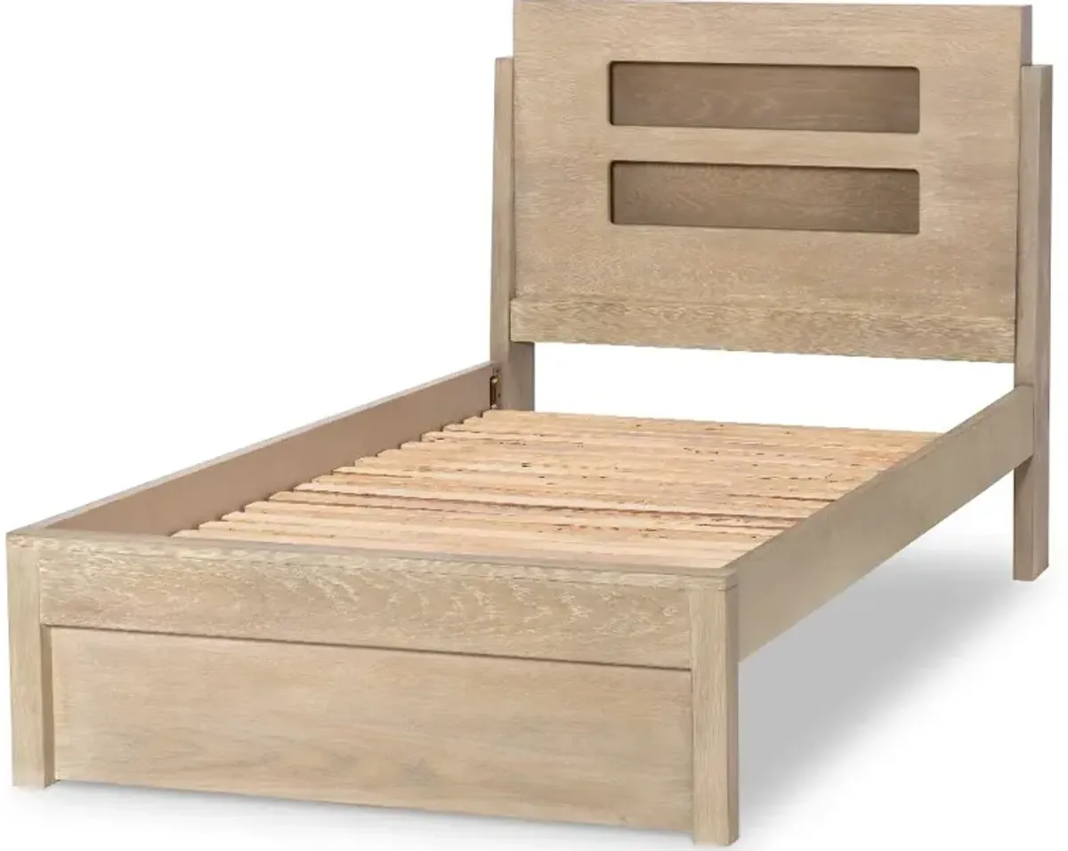 District Weathered Oak Twin Bed with Lights