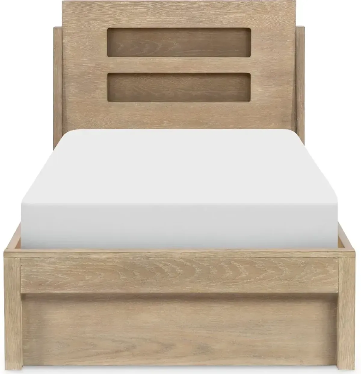 District Weathered Oak Twin Bed with Lights