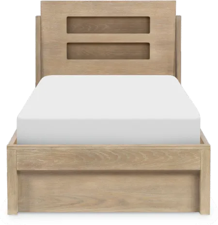 District Weathered Oak Twin Bed with Lights