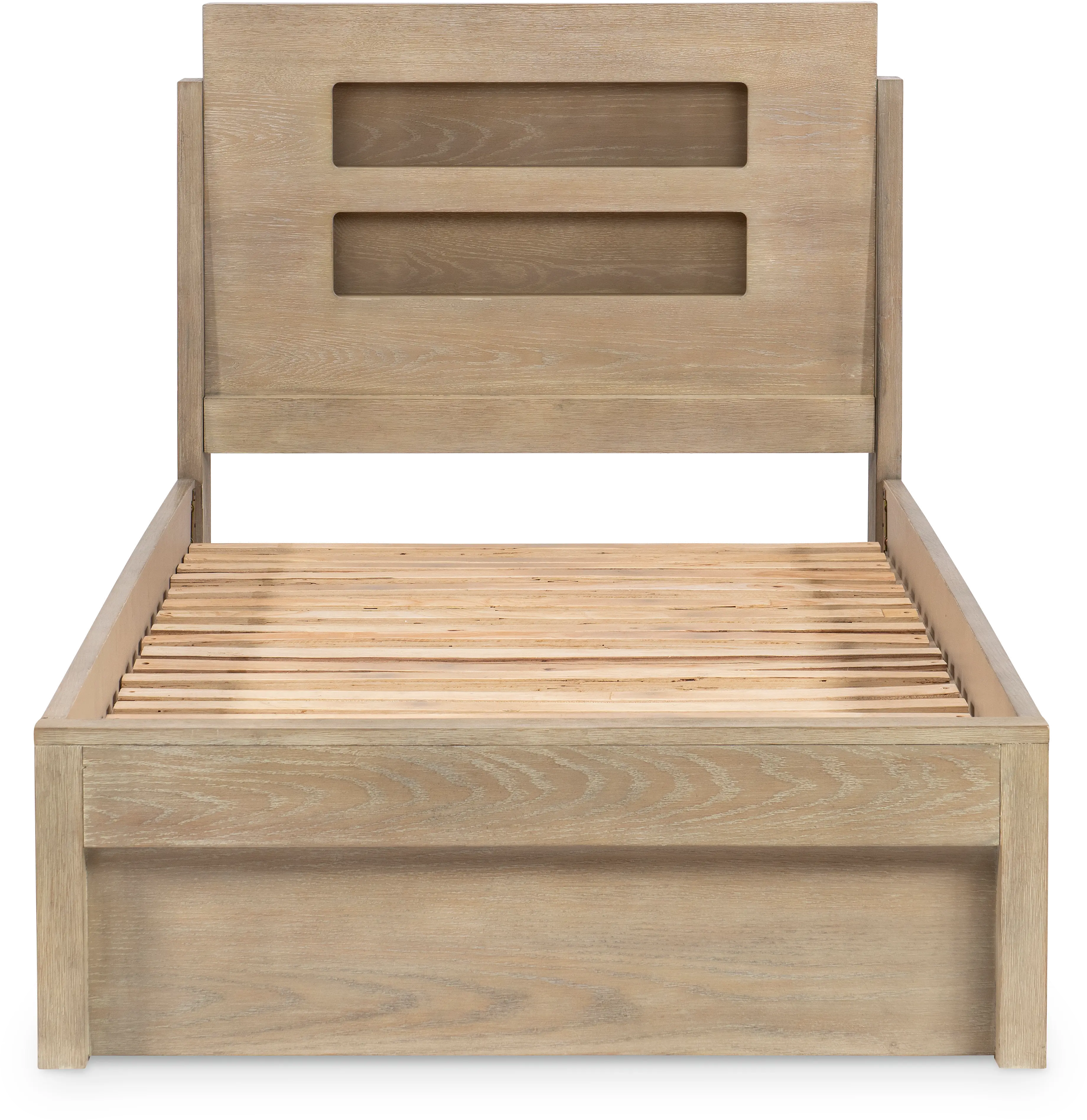 District Weathered Oak Twin Bed with Lights