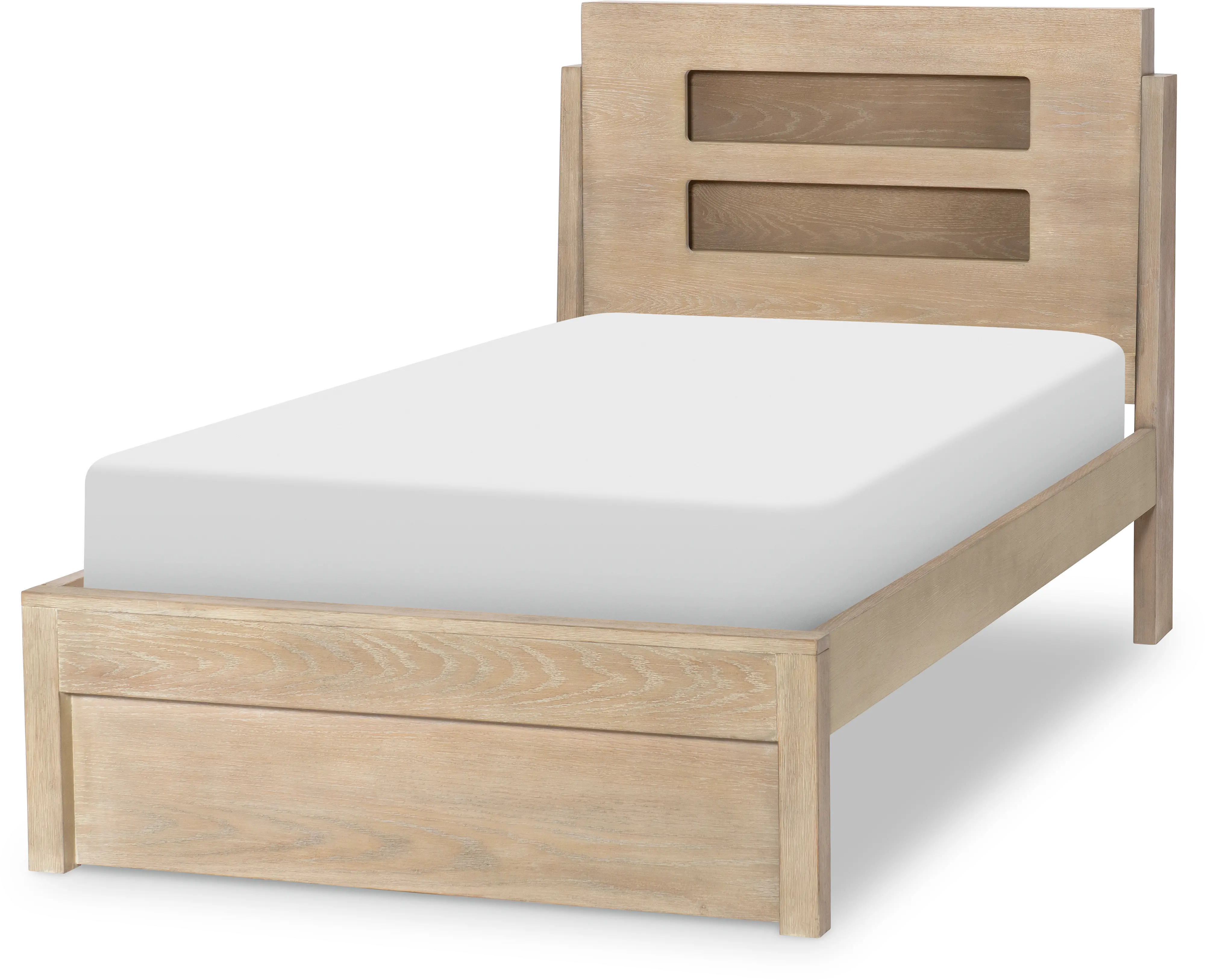 District Weathered Oak Twin Bed with Lights