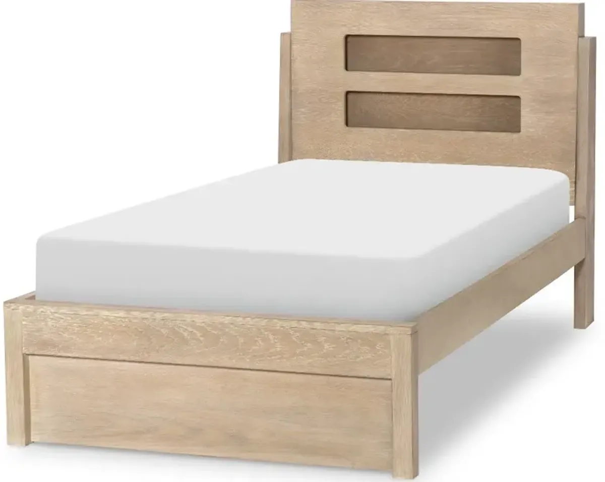 District Weathered Oak Twin Bed with Lights