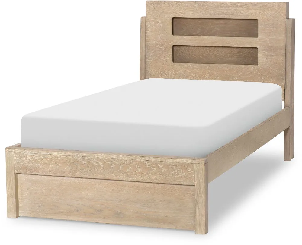 District Weathered Oak Twin Bed with Lights