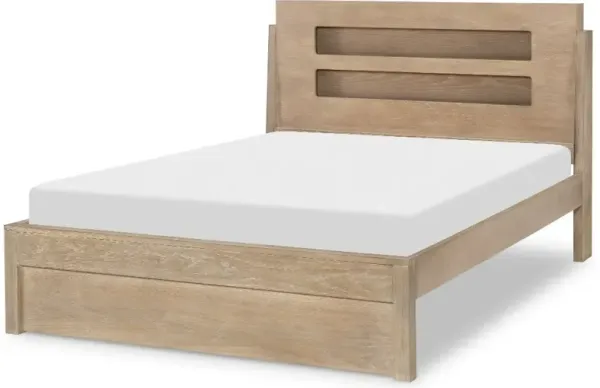 District Weathered Oak Full Bed with Lights