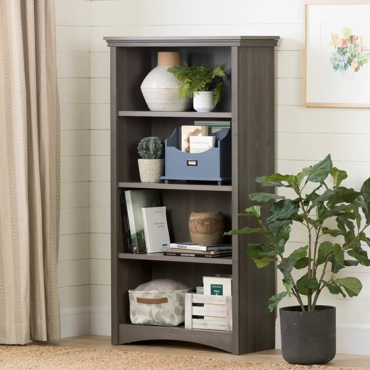 Versa Gascony Gray Maple Bookcase - South Shore