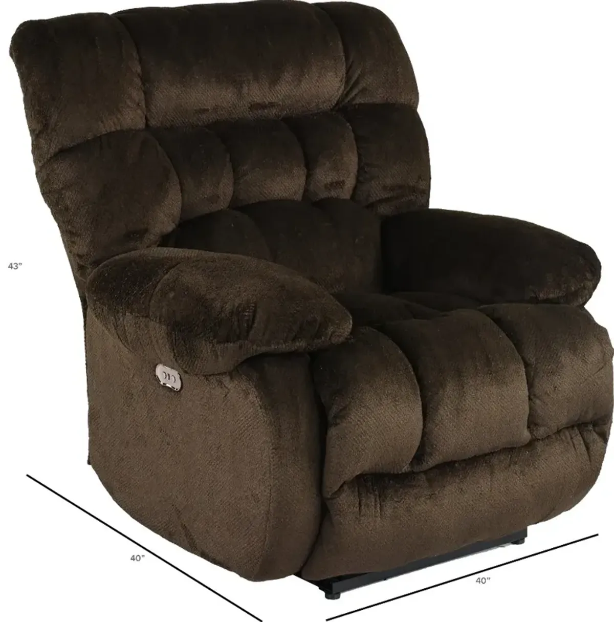 Daly Chocolate Brown Lay Flat Power Recliner