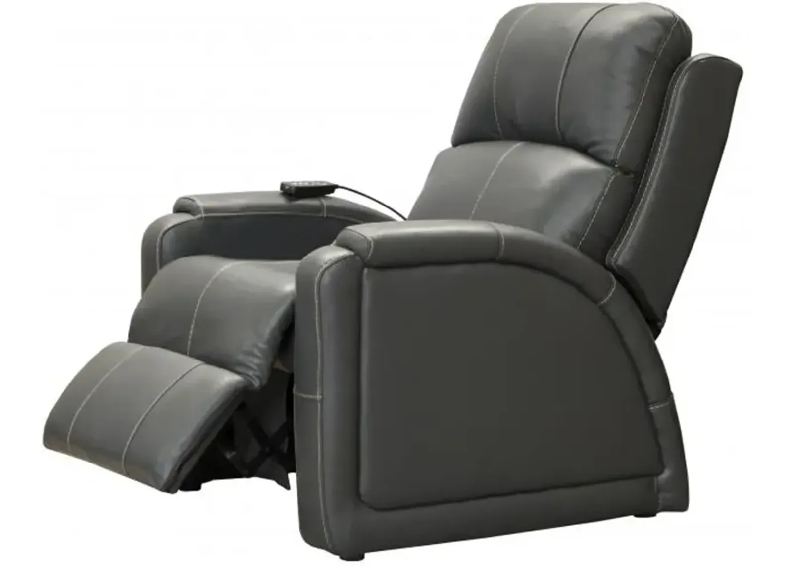 Reliever Gunmetal Power Lay-Flat Recliner with Massage and Heat