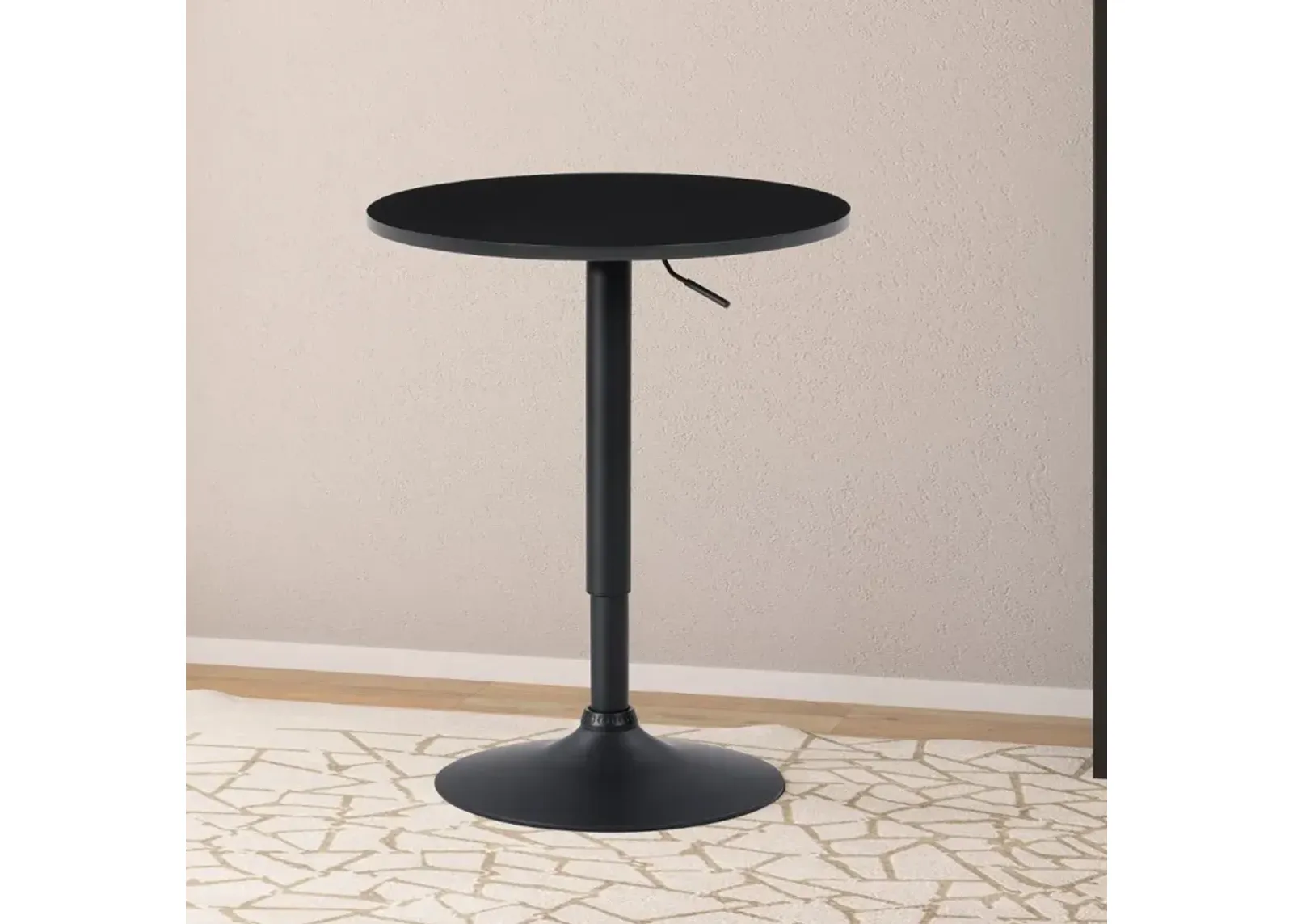 Black Round Adjustable Height Pedestal Table