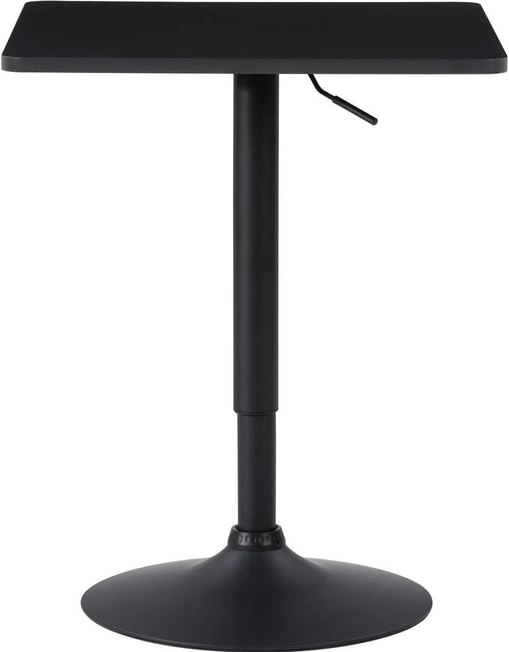 Black Square Adjustable Height Pedestal Table