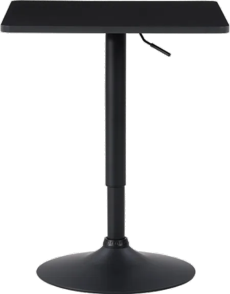 Black Square Adjustable Height Pedestal Table