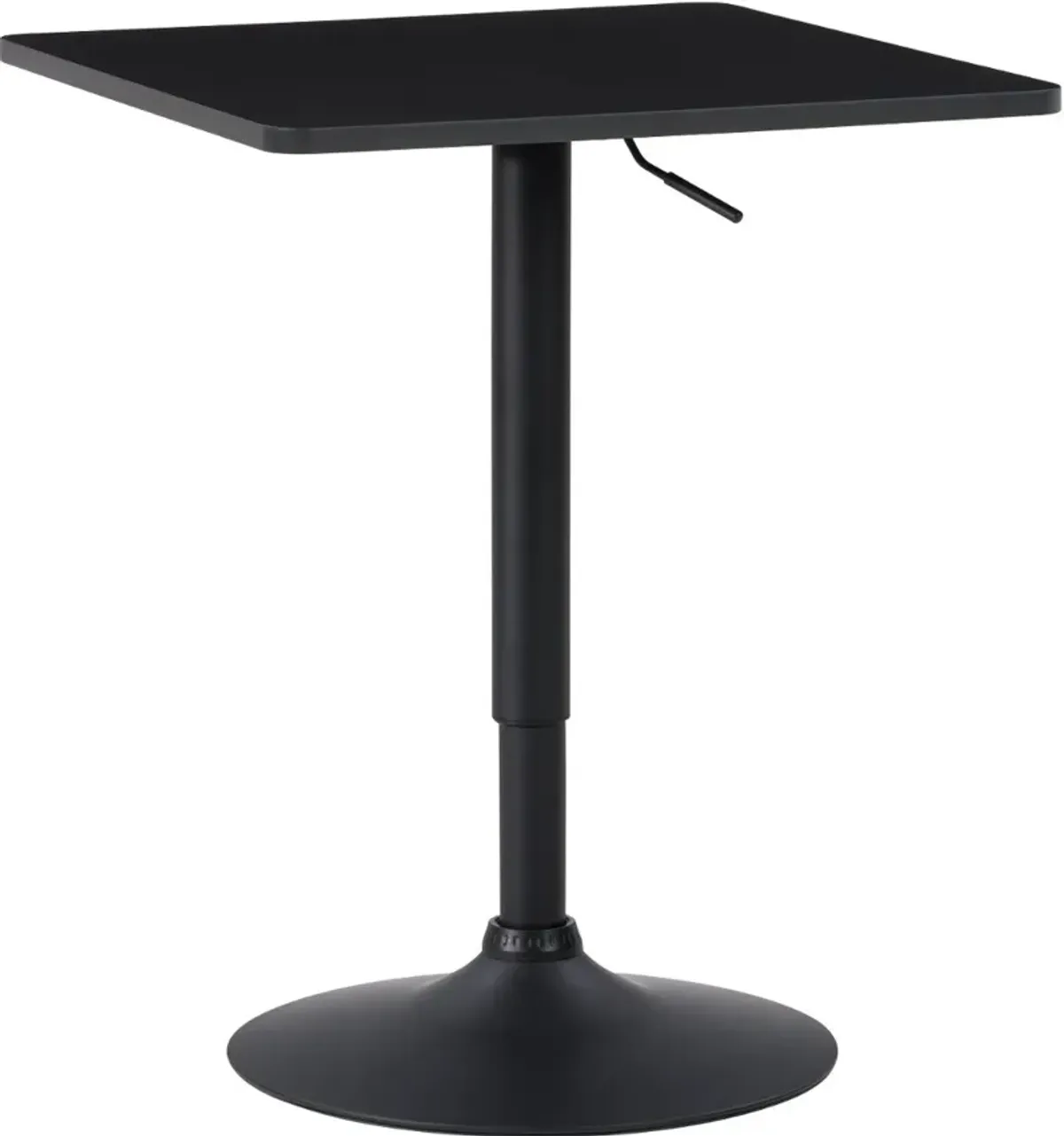 Black Square Adjustable Height Pedestal Table