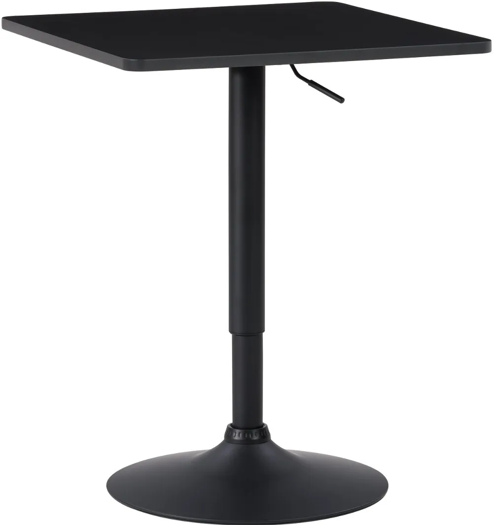 Black Square Adjustable Height Pedestal Table