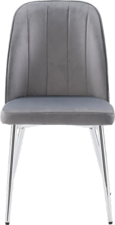 Nash Dark Gray Velvet Tufted Side Chair, Set of 2