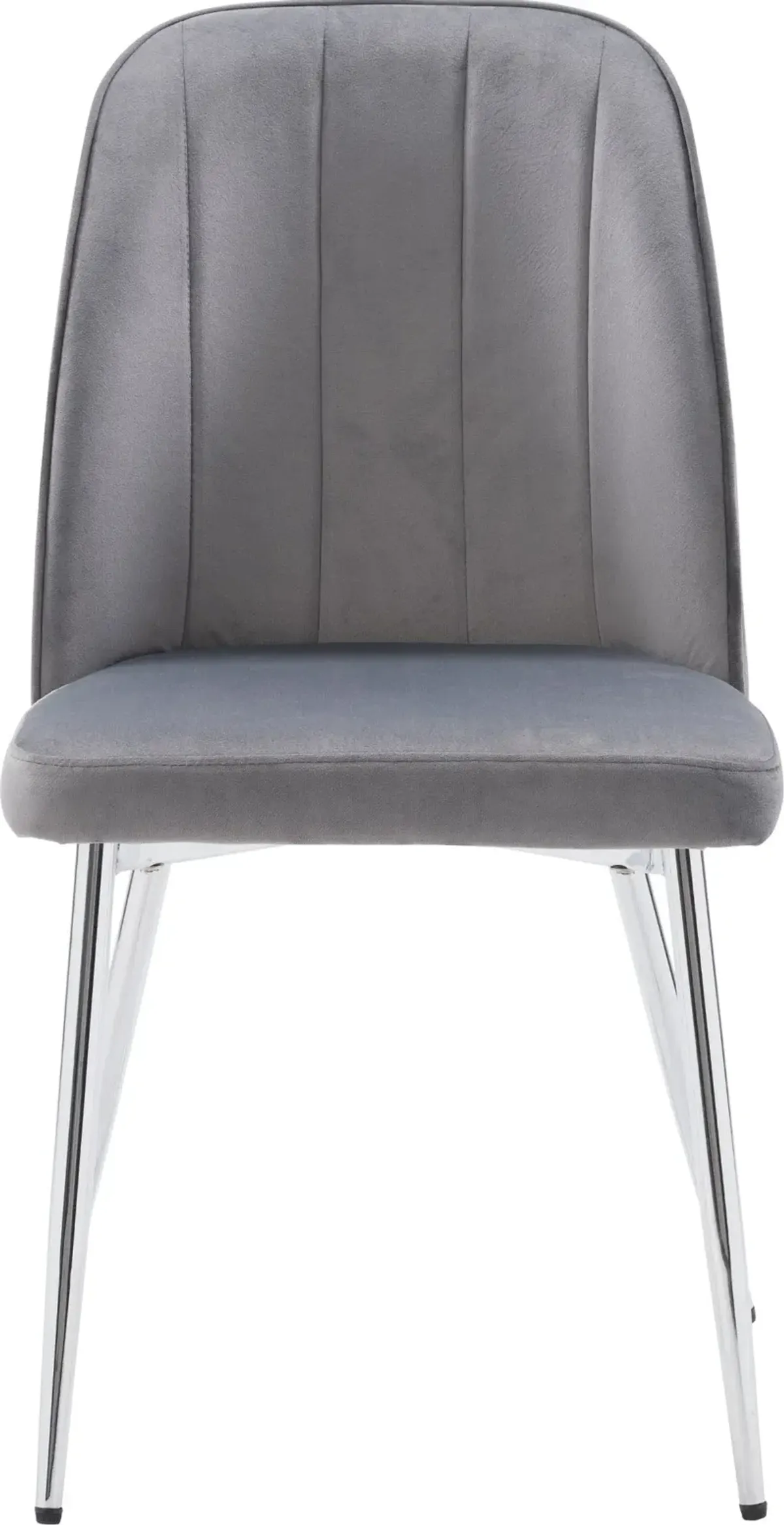 Nash Dark Gray Velvet Tufted Side Chair, Set of 2