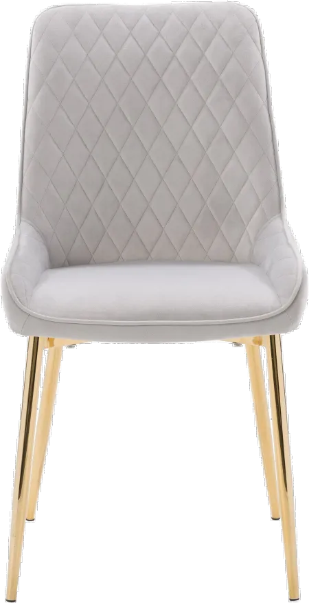 Nash Light Gray Velvet Diamond Side Chair, Set of 2