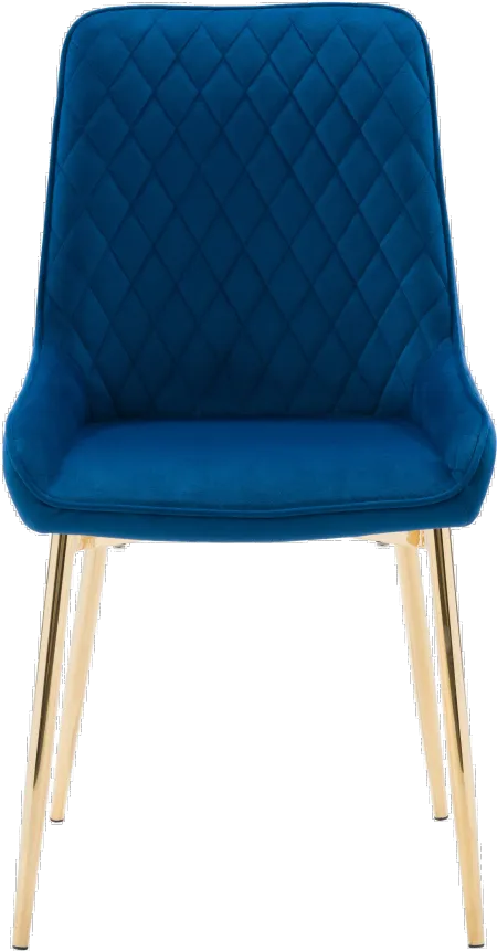 Nash Navy Velvet Diamond Side Chair, Set of 2