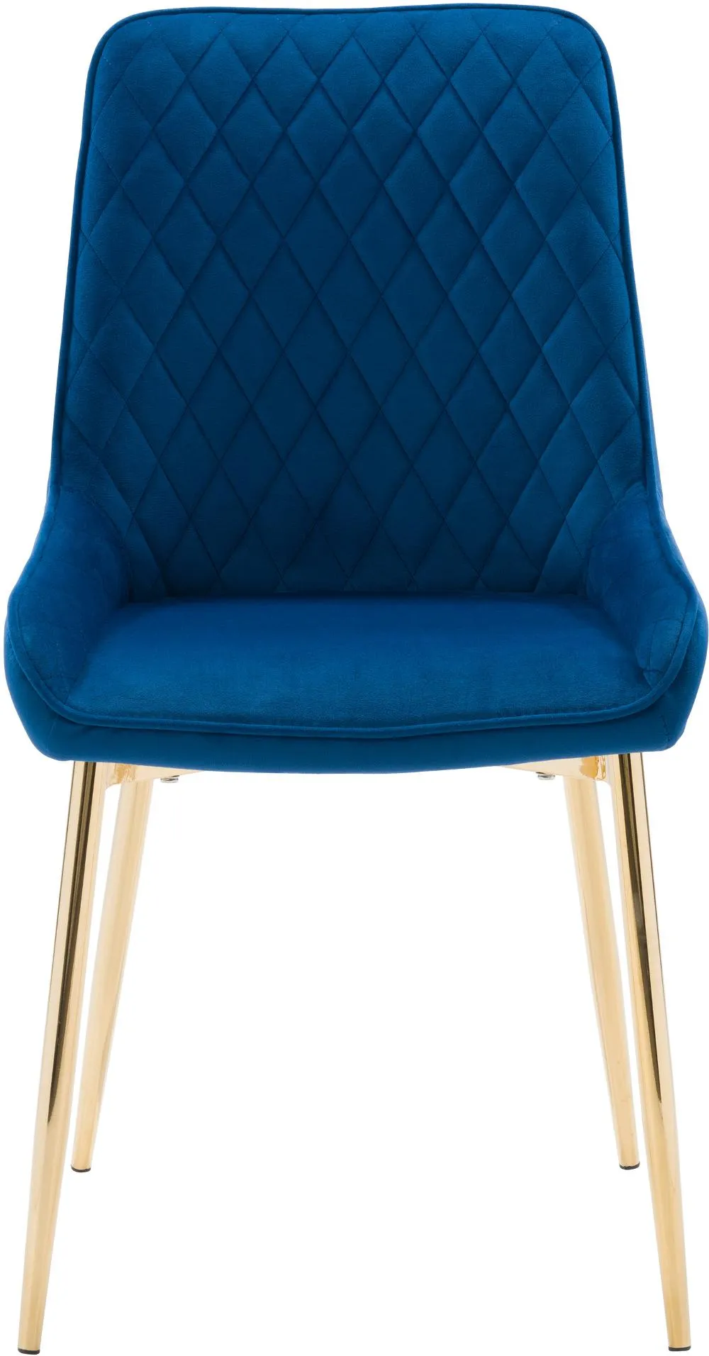 Nash Navy Velvet Diamond Side Chair, Set of 2