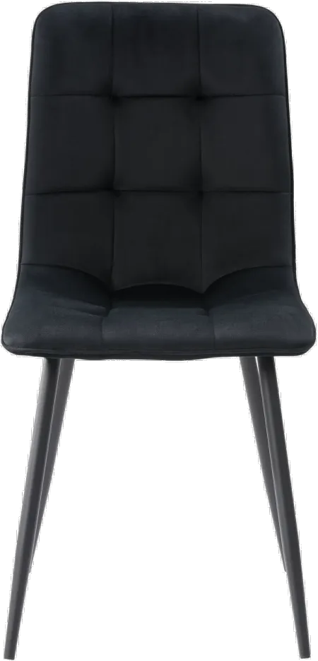 Nash Black Velvet Side Chair, Set of 2