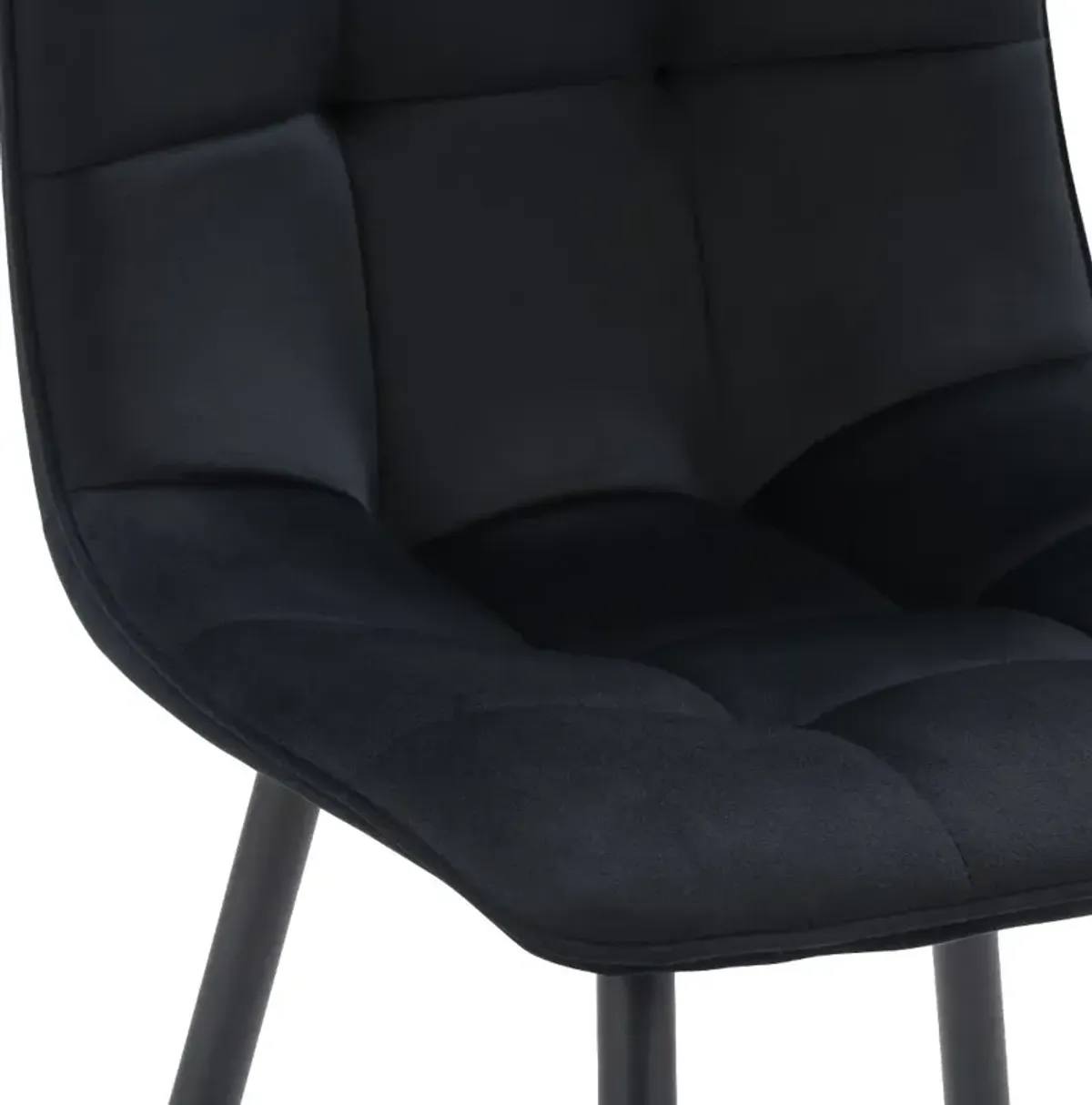 Nash Black Velvet Side Chair, Set of 2