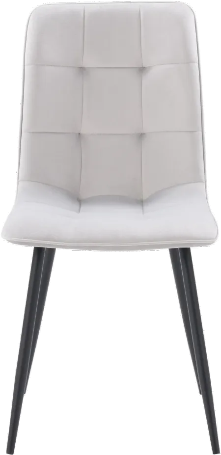 Nash Light Gray Velvet Side Chair, Set of 2