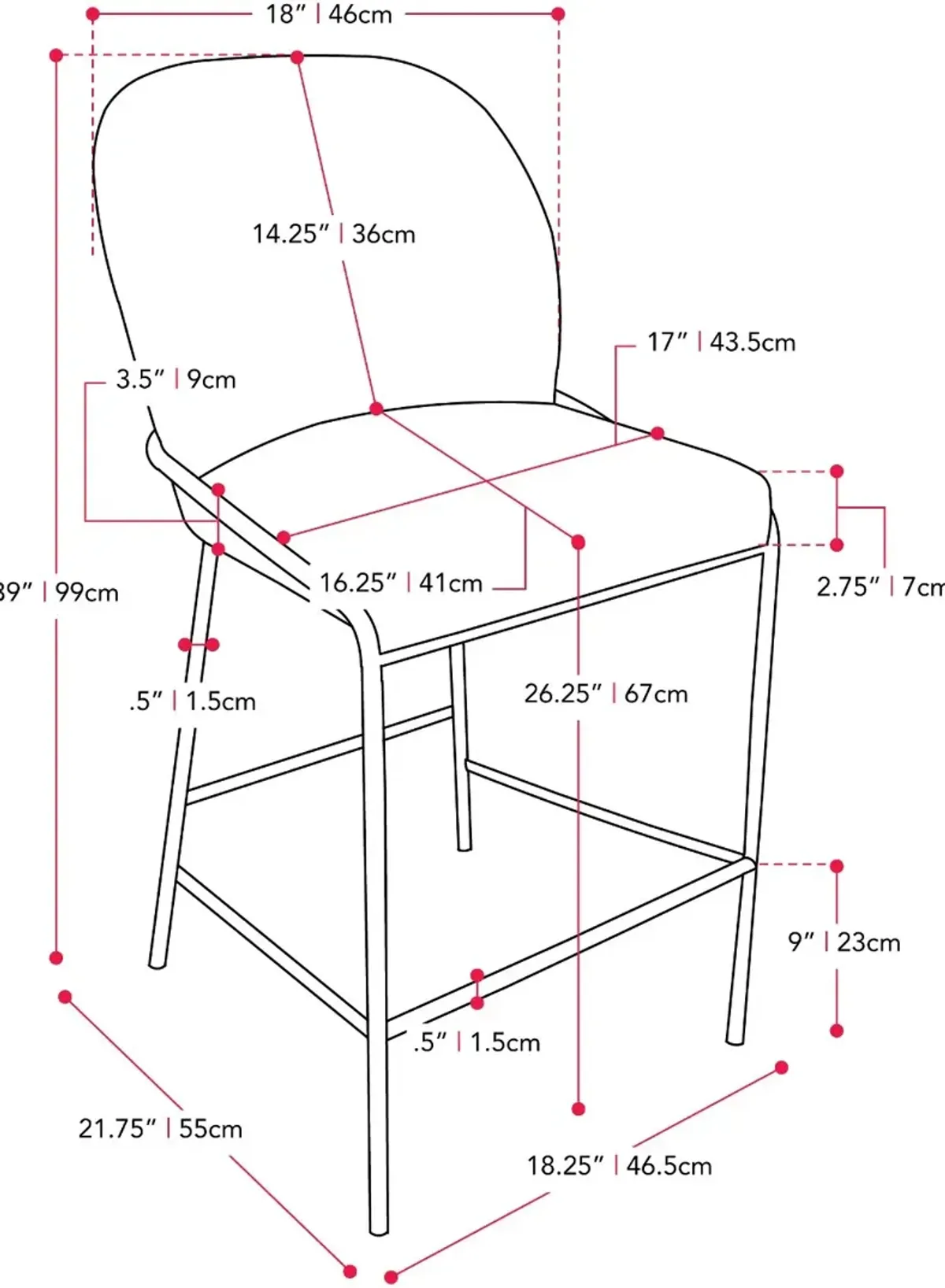 Blakeley Blue Counter Height Barstool