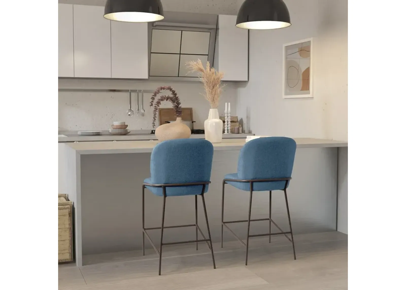 Blakeley Blue Counter Height Barstool