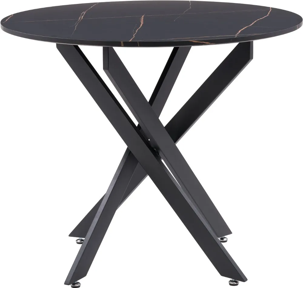 Lennox Black Iron Leg Dining Table