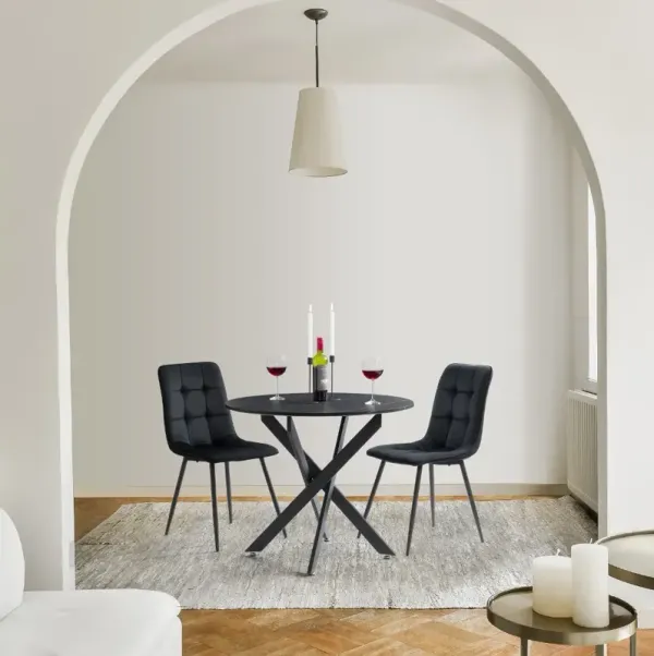Lennox Black Iron Leg Dining Table