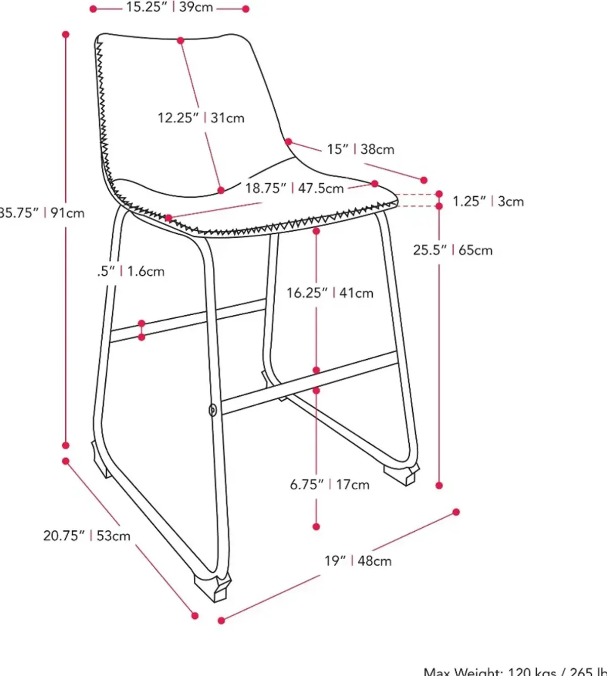 Palmer Gray Distressed Mid Back Counter Height Barstool, Set of 2