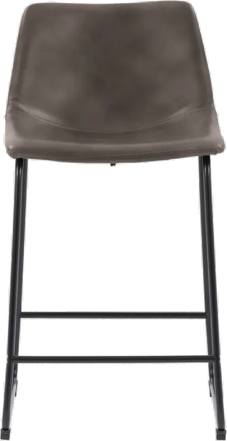 Palmer Gray Distressed Mid Back Counter Height Barstool, Set of 2