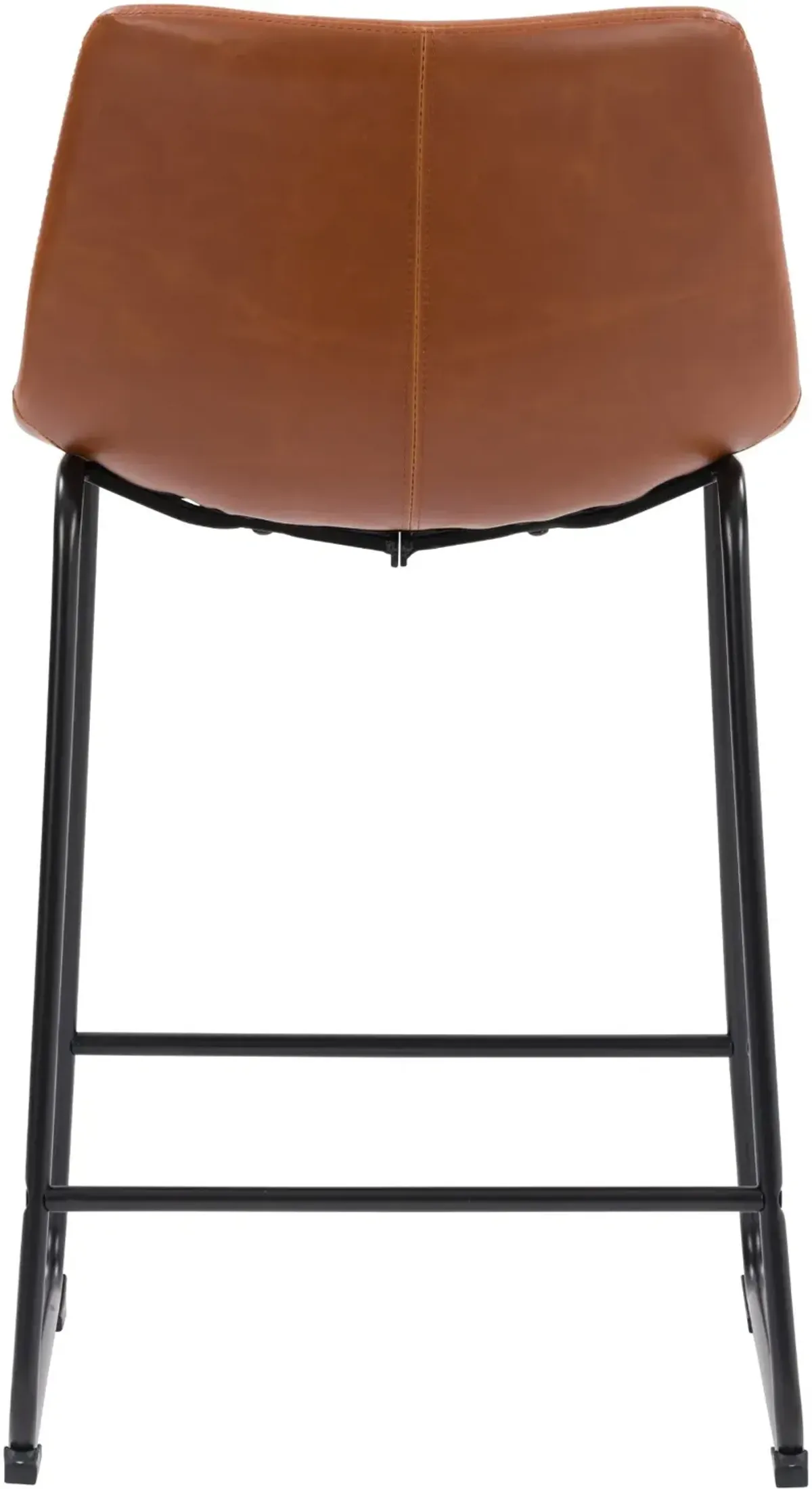 Palmer Brown Distressed Mid Back Counter Height Barstool, Set of 2