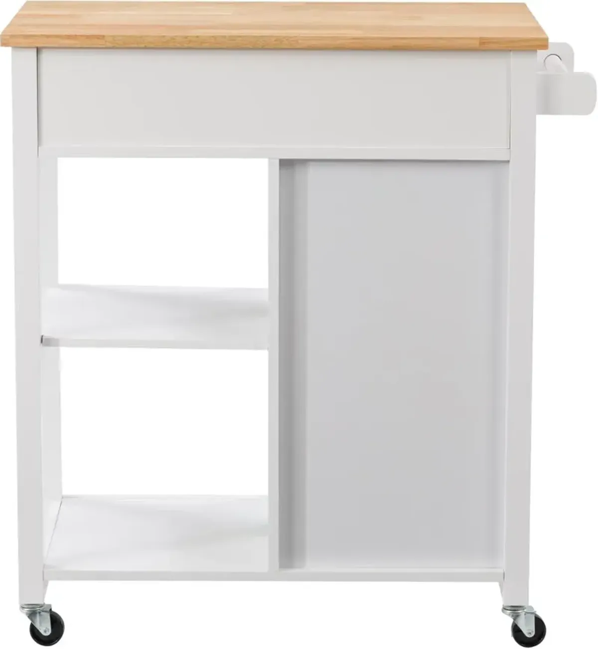 Sage White Wood Kitchen Cart With Cupboard