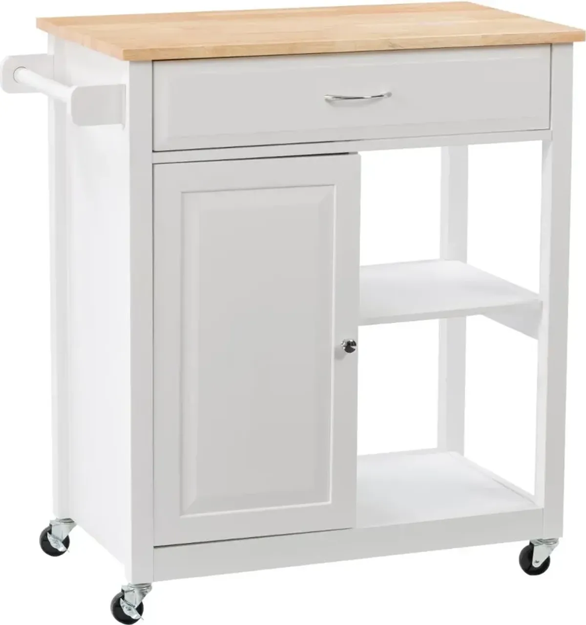 Sage White Wood Kitchen Cart With Cupboard