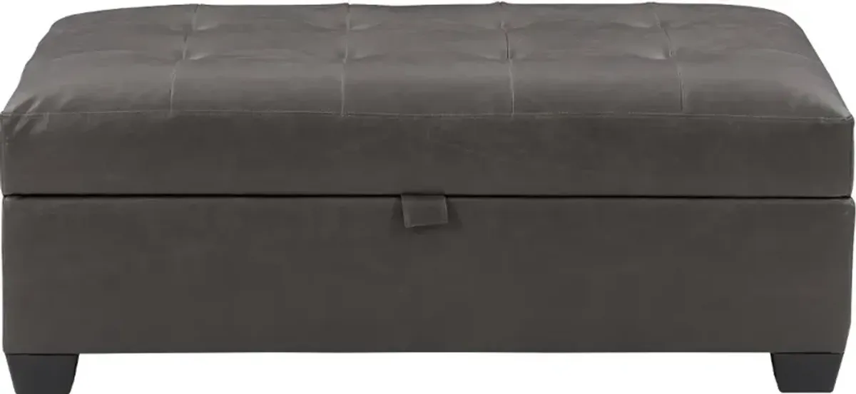 Antonio Dark Gray Tufted Storage Ottoman