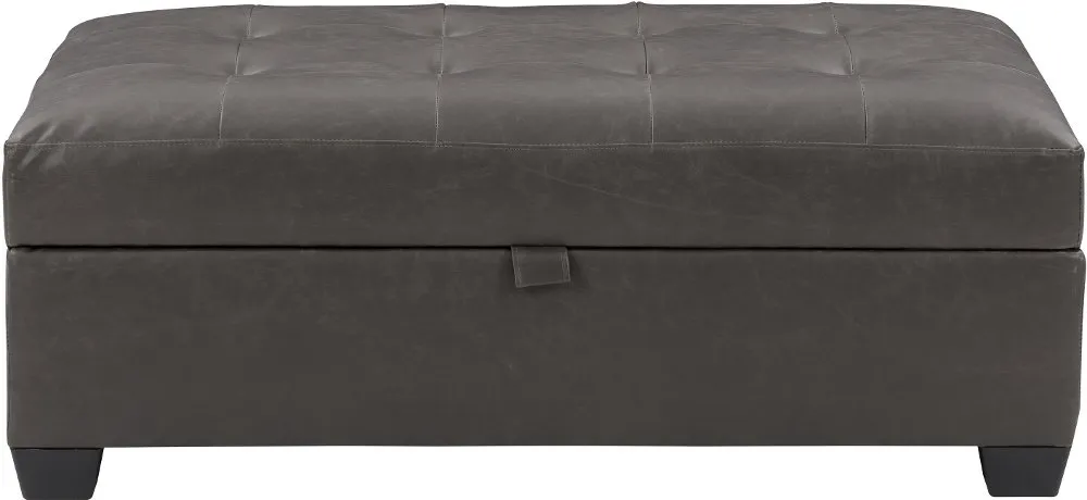 Antonio Dark Gray Tufted Storage Ottoman