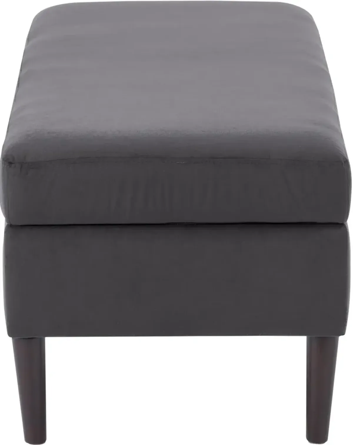 Perry Dark Gray Velvet Storage Ottoman