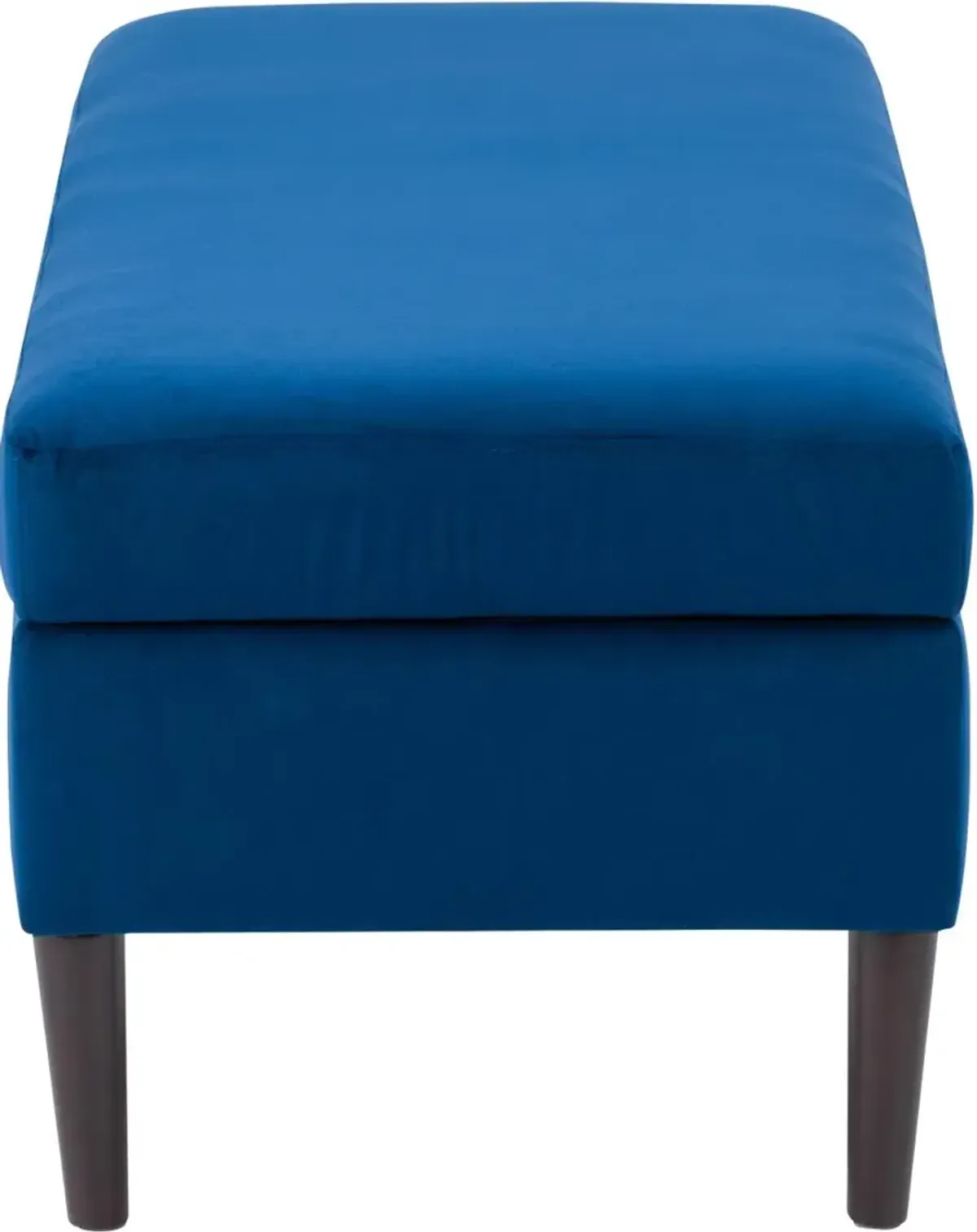 Perry Blue Velvet Storage Ottoman