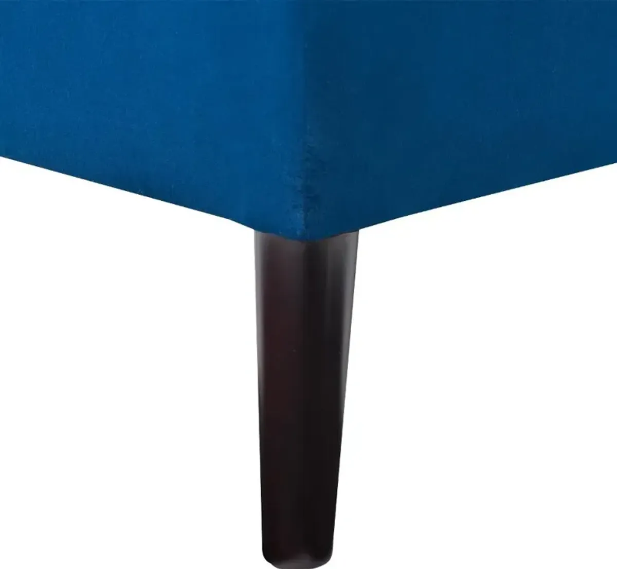 Perry Blue Velvet Storage Ottoman