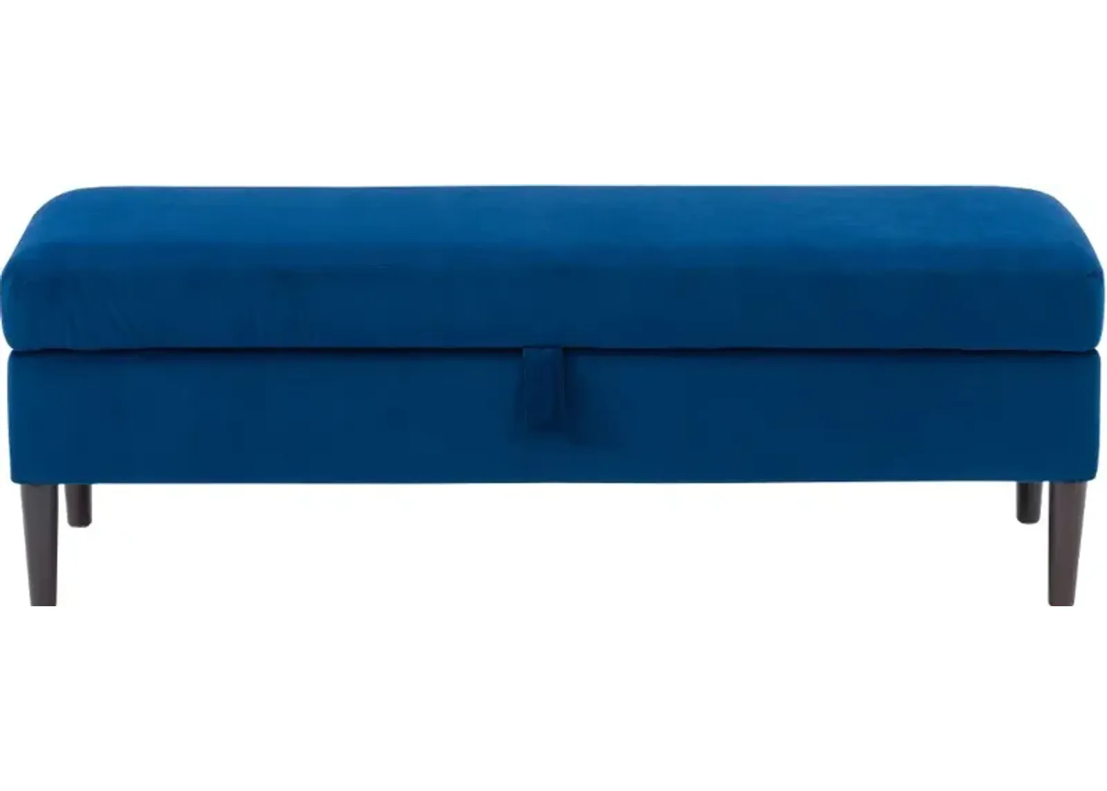 Perry Blue Velvet Storage Ottoman