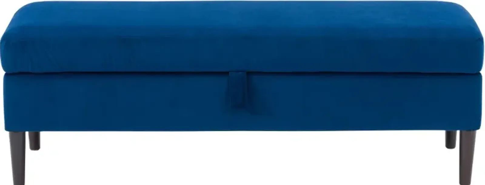 Perry Blue Velvet Storage Ottoman