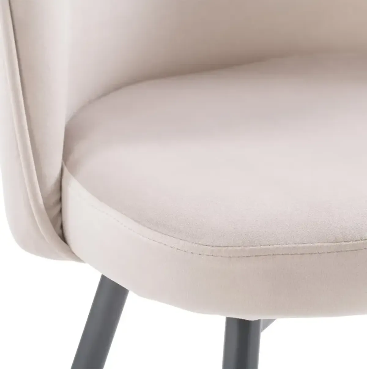 Ayla Beige Velvet Upholstered Accent Chair