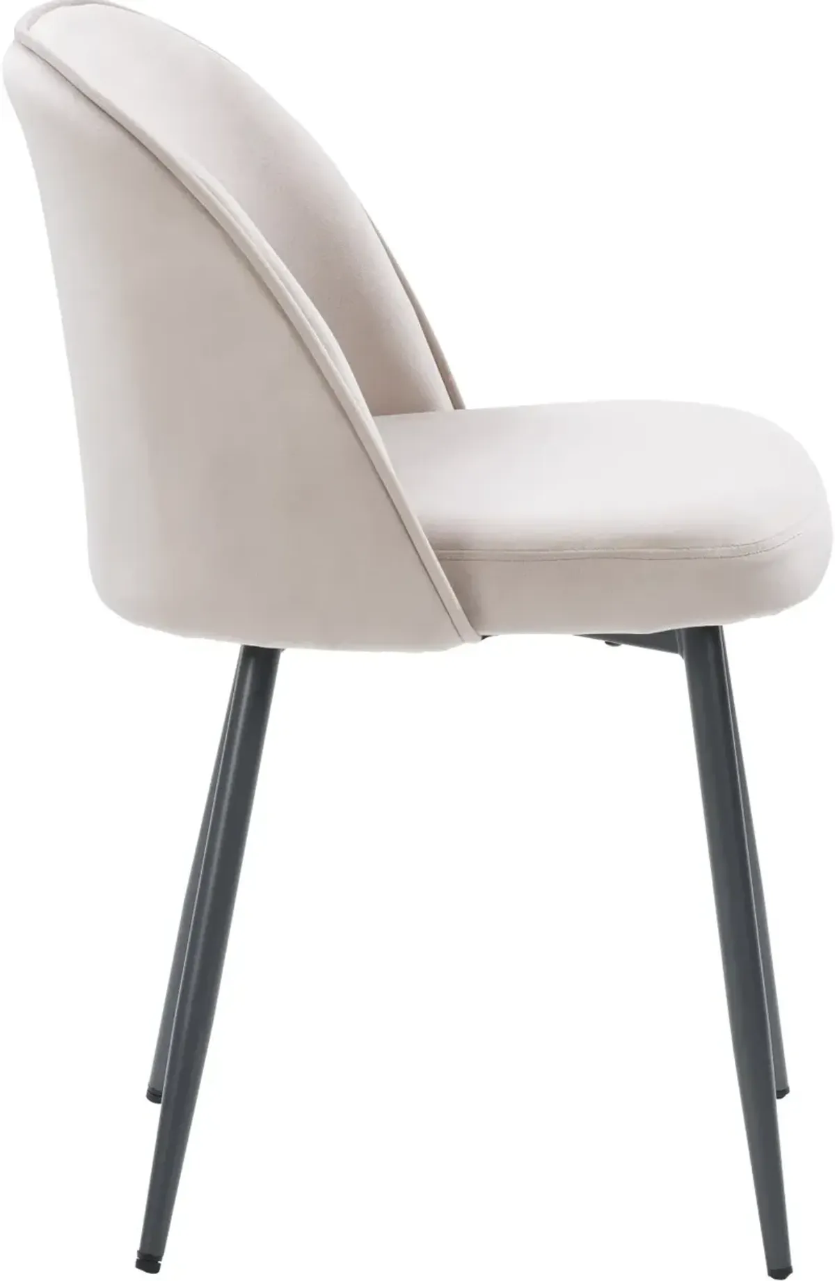 Ayla Beige Velvet Upholstered Accent Chair