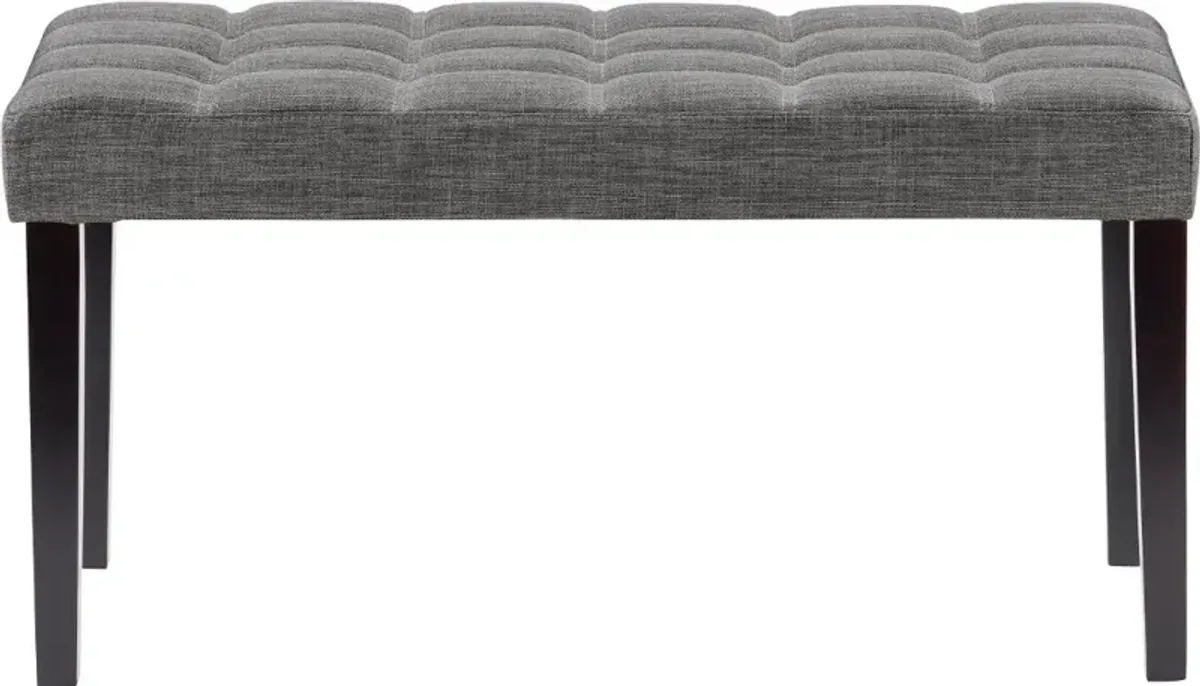 California Dark Gray Tufted Bench